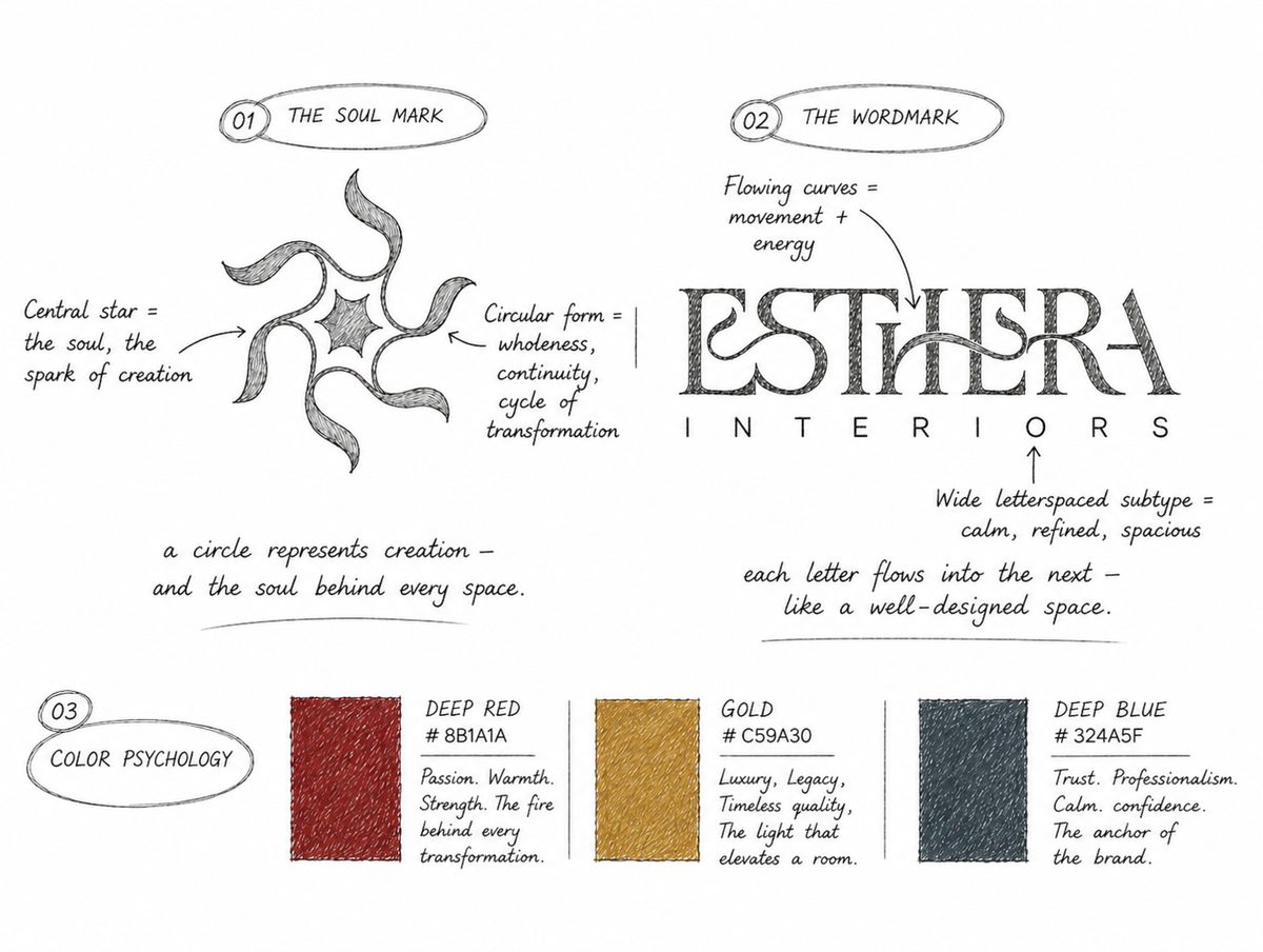 Esthera brand guidelines board