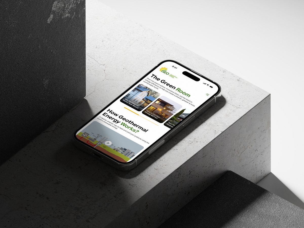 GEO blog page on phone