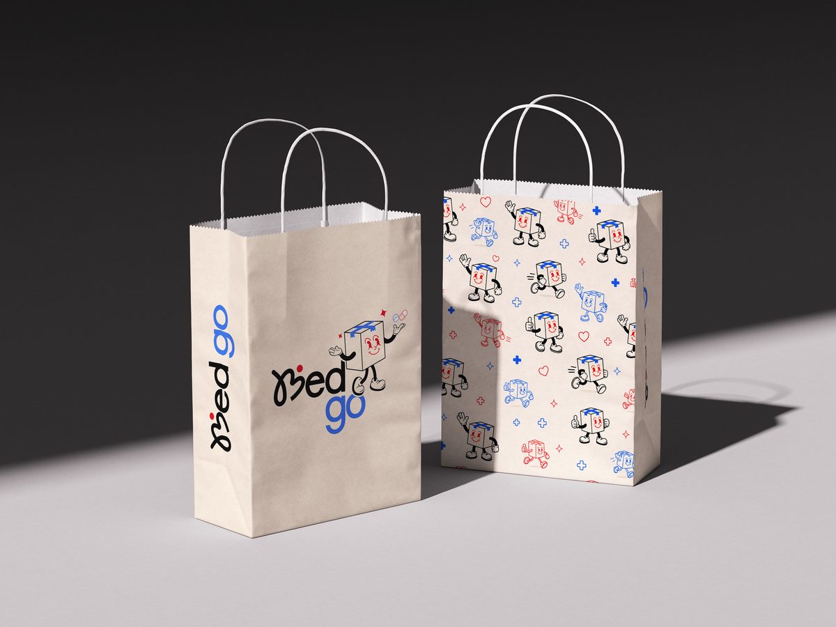 MedGo branded paper bags